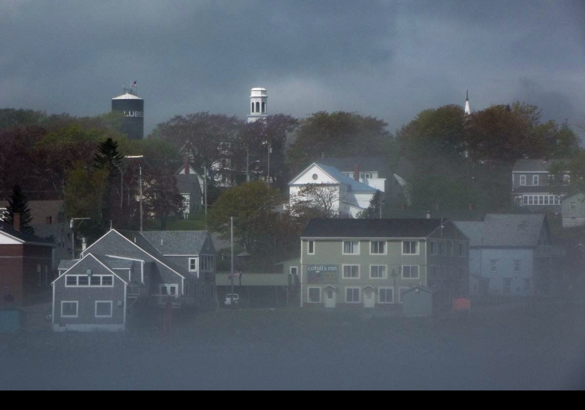 Views of Lubec and the FDR Memorial Bridge taken from Mulholland Point near to the Mulholland Point Lighthouse.