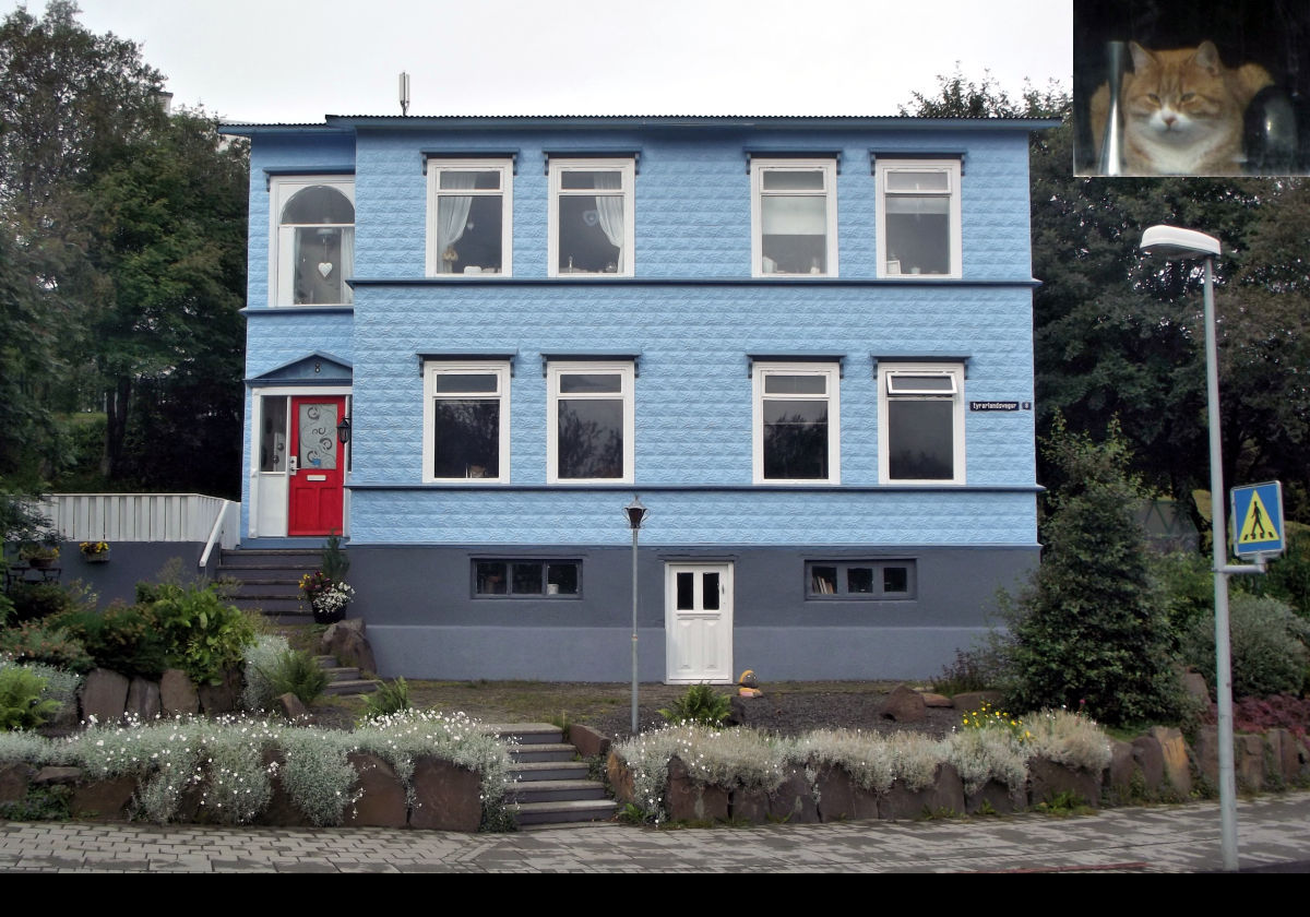 A private house on Eyrarlandsvegur near the church Akureyrarkirkja.