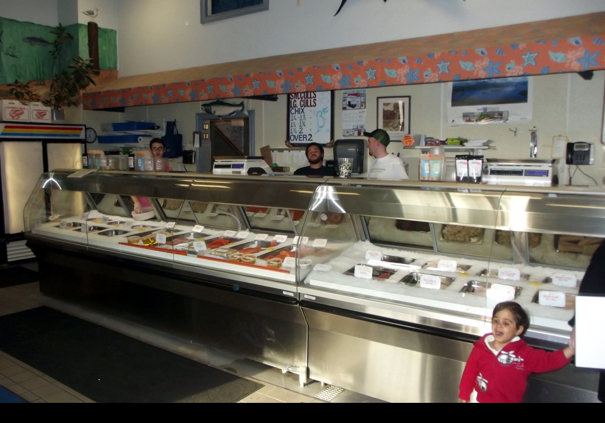 The retail fish counter. Whenever we are in Newport, we generally eat here every night as Deborah is addicted to their lobster! While not a fish or seafood fan, I consider their chicken tenders to be the best I have eaten.